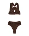 Attico Faux-leather Bikini Set In Red
