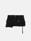 Attico 'fay' Black Mini-skirt With Oversized Cargo Pockets In Black