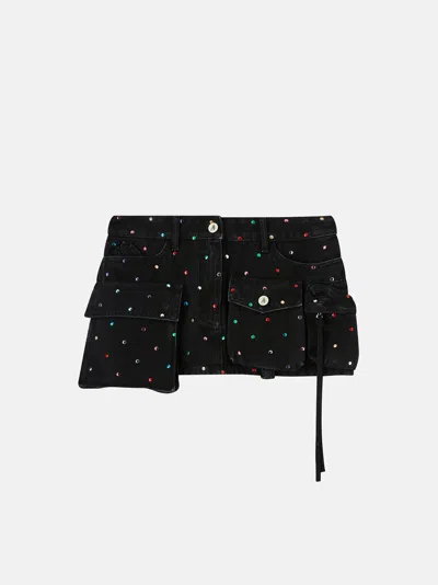 ATTICO ''FAY'' BLACK MINI SKIRT
