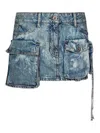 Attico Denim Fay Mini Skirt In Blue