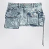 Attico Denim Fay Mini Skirt In Blue