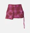 Attico Fay Cotton And Wool-blend Miniskirt In Brown