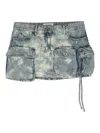 Attico Fay Bleach-wash Mini Skirt In Azul
