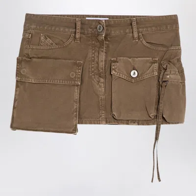 ATTICO FAY KHAKI CARGO MINISKIRT