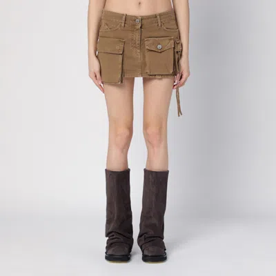 ATTICO THE ATTICO FAY KHAKI CARGO MINISKIRT
