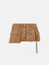 Attico 'fay' Beige Mini-skirt With Oversized Cargo Pockets In Cachi