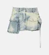 Attico Light Blue ''fay'' Multi-pocket Miniskirt In Blue