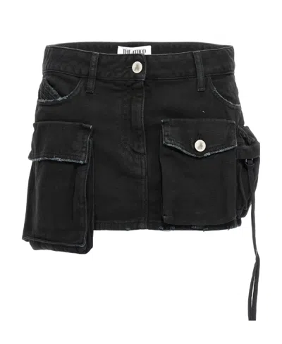ATTICO FAY LOW-RISE DENIM MINISKIRT
