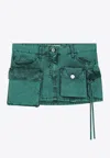 Attico Fay Mini Cargo Denim Skirt