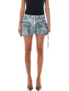 Attico Denim Fay Mini Skirt In Blue