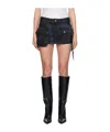 Attico Ssense Exclusive Navy & Black Fay Denim Miniskirt In Black