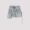 Attico Bleached Blue Fay Cotton Mini Skirt In Blu