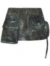 Attico Fay Cargo Mini Skirt In Green
