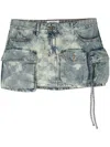 Attico Fay Bleach-wash Mini Skirt