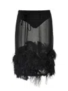Attico Midi Skirt With Feathers.