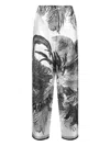 Attico Multicolor Pants With Elastic Drawstring Pants And All-over Print In Silk Woman In Black