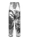 Attico Multicolor Pants With Elastic Drawstring Pants And All-over Print In Silk Woman In Black