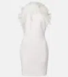 Attico Feather-trimmed Cady Minidress In White