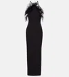 Attico Feather-trimmed Gown In Black