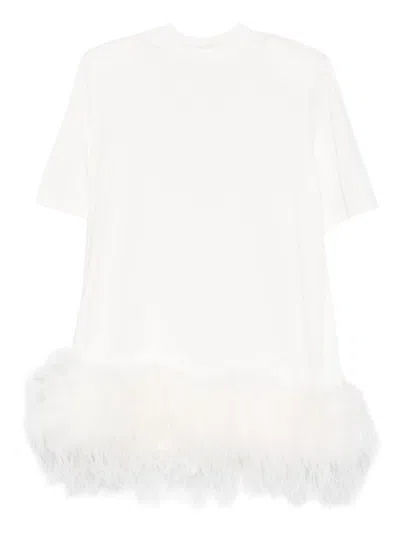 ATTICO FEATHERED SHORT DRESS