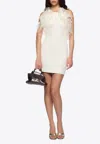 Attico Mini Feather Dress In White