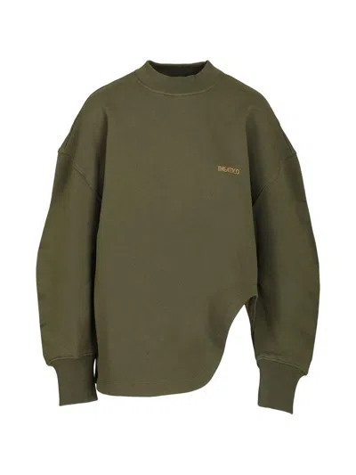 Attico Sweatshirt With Embroidered Logo In Green