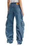 Attico Fern Low-rise Wide-leg Cargo Jeans