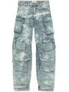 Attico Fern Cargo Denim Pants In Blue