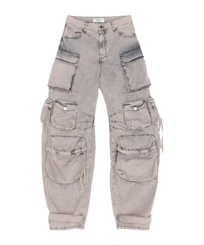 Attico Fern Cargo Jeans In Gray