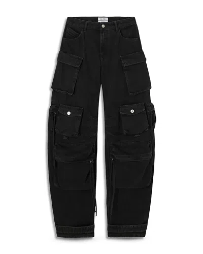 Attico Fern Cargo Jeans In Black