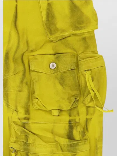 Attico Fern' Cargo Pants Adjustable Hems In Yellow