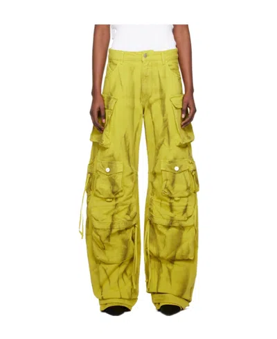 Attico Fern Cargo Pants In Yellow