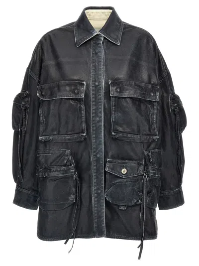 Attico 'fern' Coat In Black