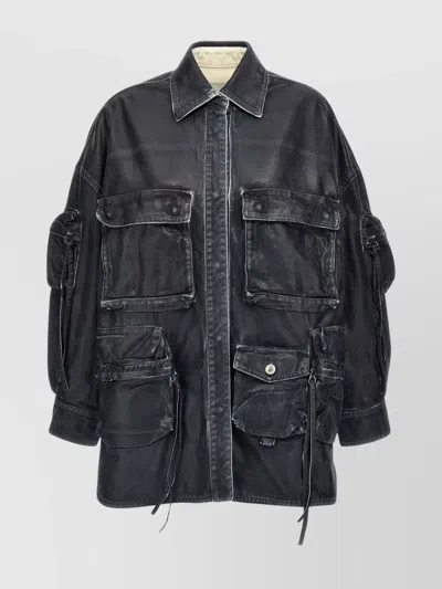ATTICO 'FERN' COAT OVERSIZED COLLARED NECK