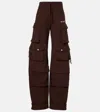Attico Fern Cotton Fleece Cargo Pants In Brown
