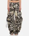 Attico Fern Denim Cargo Trousers In Black