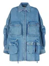 Attico Fern Denim Coat In Blue