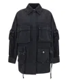 Attico Fern Oversized Cotton Canvas Jacket In Black