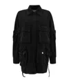 Attico Fern Oversized Cotton Canvas Jacket In Black