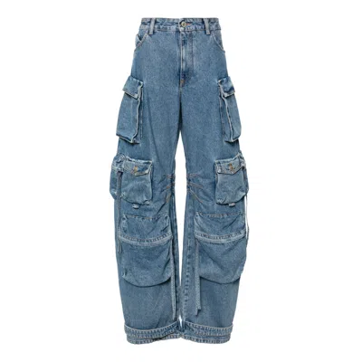 Attico Fern' Denim Long Pants In Gray