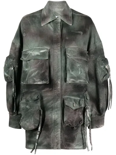 ATTICO FERN DISTRESSED DENIM JACKET