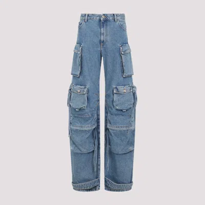 Attico Cargo Denim Jeans In Blue
