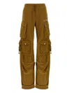 Attico Trousers Cargo Style Elastic Waistband In Brown