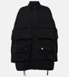 Attico Fern Oversized Cotton Canvas Jacket In Black