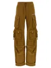 Attico Trousers Cargo Style Elastic Waistband In Brown