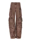 Attico High-waisted Wide-leg Cargo Pants Washed Mauve In Purple