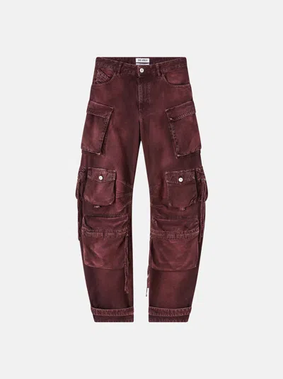 ATTICO ''FERN'' RED AND BURGUNDY DENIM LONG PANTS