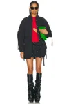 Attico Fern Oversized Cotton Canvas Jacket In Black