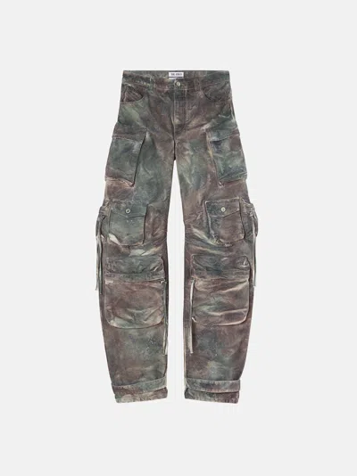 Attico 'fern' Stained Green Camouflage Long Pants In Stainde Green Camouflage