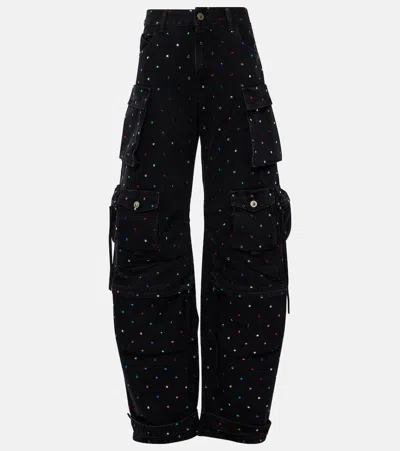 ATTICO FERN STUDDED HIGH-RISE CARGO JEANS